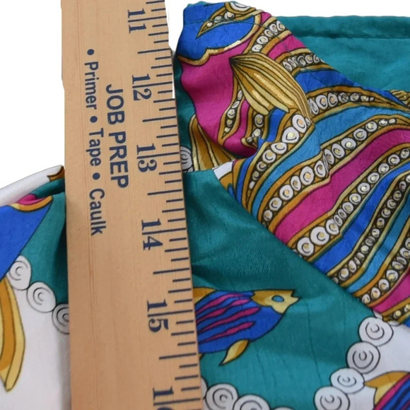 Vintage 80s Lavon Sport Full Zip Windbreaker Jacket Fish Nylon Teal Size Small - Picture 7 of 8